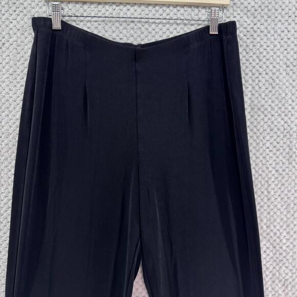 Chicos Travelers Pants Womens 2P US12/14P Black Naia Stretch Straight PullOn - Picture 3 of 13